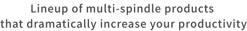 Lineup of multi-spindle products that dramatically increase your productivity